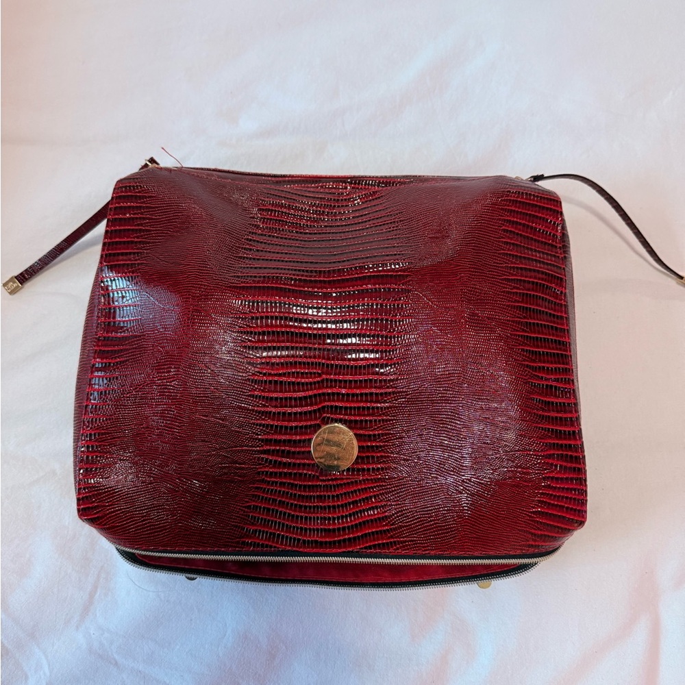 Red Textured Cosmetic Case